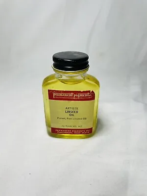$18.98 • Buy Vintage Permanent Pigments Artists Raw Linseed Oil 2.5 FL Oz