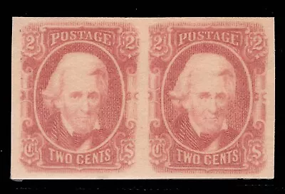 Momen: Us Stamps Csa #8 Imperf Pair Mint Og Nh Pf Graded Cert Xf-90 Lot #89159 • $400