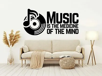 £4.39 • Buy Wall Art Music Is Medicine Home Sticker Decals Quotes Decor Words DIY Removable