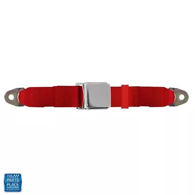 Universal Chrome Flip Style Lift Latch 74  Lap Seat Belts Red Each • $41.99