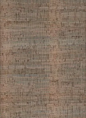 Belagio Real Cork Fabric Greige Crocodile Print 25  Wide Sold By The Foot • $8.99