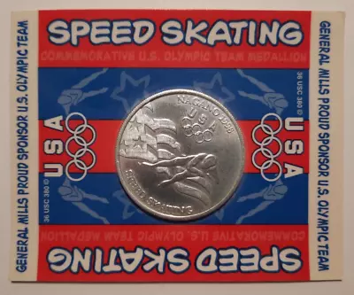 1998 Nagano Olympics US Speed Skating Metal Coin Medallion General Mills - New • $2.99