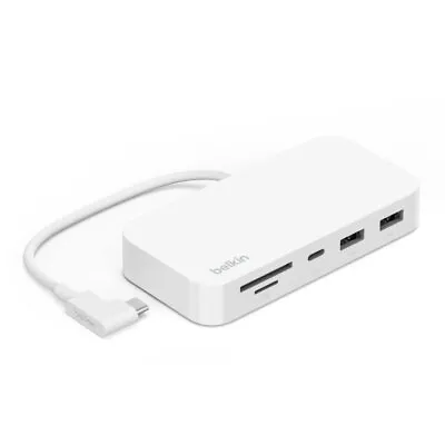 $89 • Buy Belkin USB-C 6-In-1 USB-A/MicroSD/Ethernet Multiport Hub Adapter W/Mount White