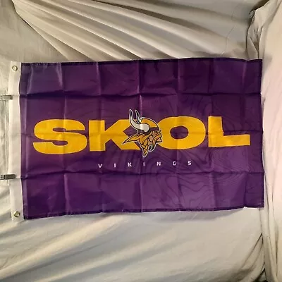 Minnesota Vikings SKOL Flag Training Camp 2023 Purple Football Banner 37  X 23  • $17.90