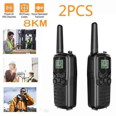 Long Range Walkie Talkie 2 Pack Set 8km Two Way Radio Handheld 22 Channels UK • £31.06