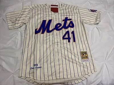 Tom Seaver # 41 1969 New York Mets MLB Jersey Sz 40 Medium Throwback Cream • $45