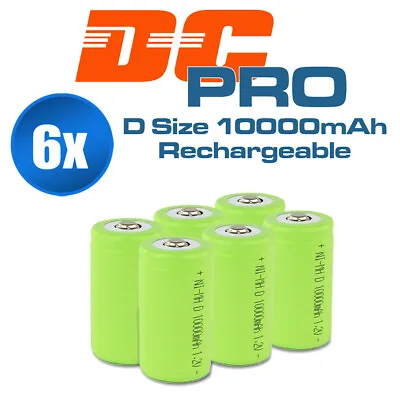 6x 10000mah D Size NI-MH Rechargeable Cell Battery 10000-mah NIMH Batteries 1.2V • $39.69