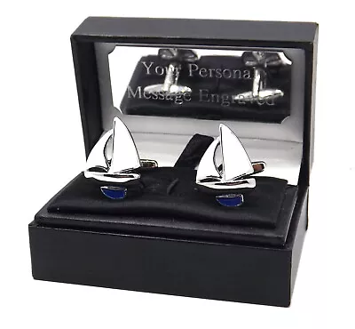 Boating Yachting Sailboat Boat Sailing Yacht Cufflinks In Personalised Gift Box • $37.32