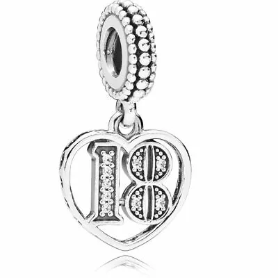 18 Years Of Love Birthday Pandora Charm 925 Silver NEW Free Post 797262CZ • $42.50