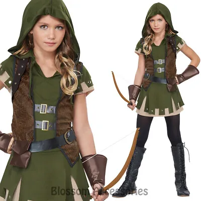 CK881 Miss Robin Hood Medieval Warrior Huntress Girl Kid Dress Costume Book Week • $56.35