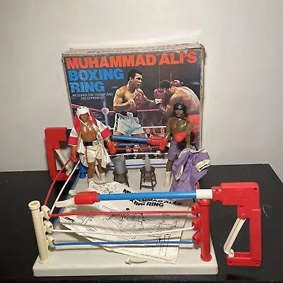 MUHAMMAD ALI BOXING Figures RING 1976 MEGO Original Box Almost Complete Read Dis • $220