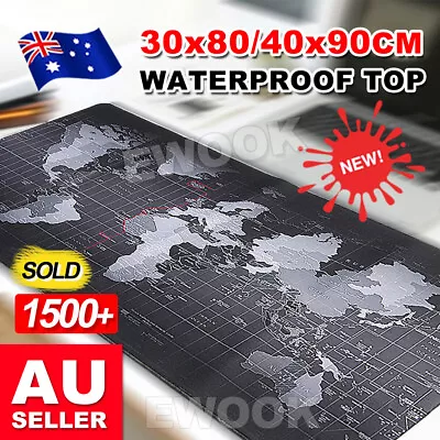 $5.95 • Buy 30x80/40x90cm World Map Pattern Wide Large Big Size Computer Mouse Pad Desk Mat