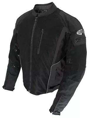 Joe Rocket Analog Mens Vented Mesh Motorcycle Jacket Black/Black • $188.99