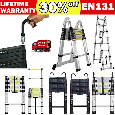 8-20FT Heavy Duty Extendable Telescopic Ladder Multi-Purpose Aluminium Loft Step • $68.31