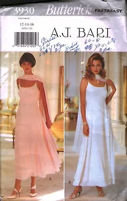 3930 Vintage Butterick SEWING Pattern Misses Dress Stole UNCUT Evening Gown OOP • $5.59