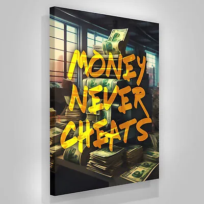 Money Never Cheats Success Canvas Print Financial Wall Art Millionaire Mindset • $69.95
