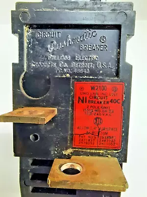 $37 • Buy Main Circuit Breaker  Pushmatic  W2100 100 Amp 2 Pole  120/240V