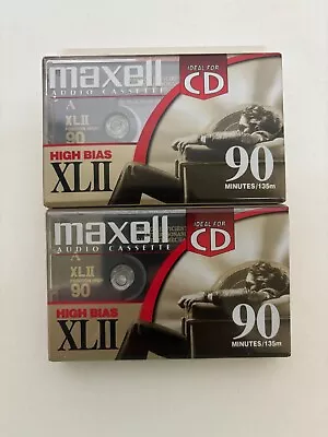 Maxell XL-II 90-minute Blank Audio Cassette. Lot Of 2 - New & Sealed • $14.95