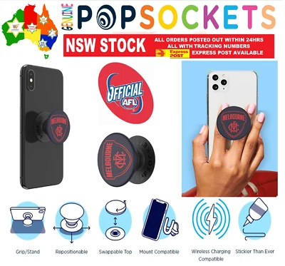 $24.50 • Buy Official AFL PopSockets Aussie Rules Melbourne Demons Phone Stand Holder Grip 