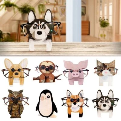 $3.88 • Buy Creative Eyeglasses Holder Eyes Glasses Display Animal Sunglasses Wooden Stand