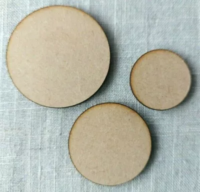 Wooden MDF Circles Craft Shapes Embellishment Decoration Scrapbook Card Making • £2.39