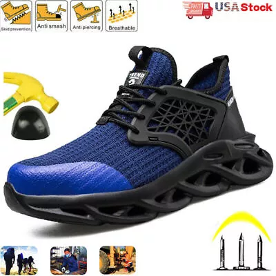 Steel Toe Sneakers For Mens Safety Work Shoes Breathable Indestructible Boots • $31.39