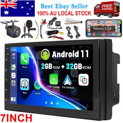 7  Double Din Car Stereo 2+32G Head Unit + Cam For CarPlay Android 11 AM/FM/RDS • $86.95