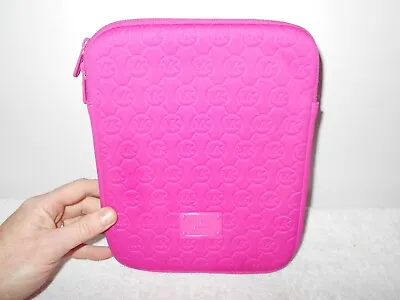 Mk Michael Kors Fuschia Pink Padded 10x8 Tablet Ipad Zipper Case • £17.09