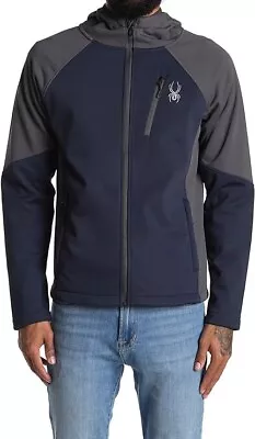 NWT Spyder Mens Frontier Softshell Jacket Hooded Full Zip M • $59.99