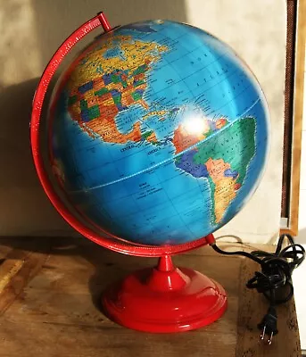 Vintage George F Cram Light-Up Globe Of The Earth Excellent Working Condition • $32.50