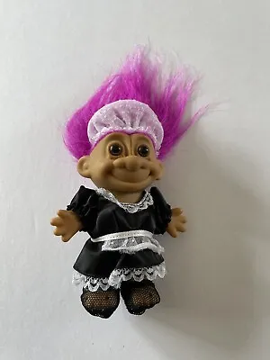 Vintage Russ French Maid/ Housekeeper Troll Doll 5 In Purple Hair Stockings • $9.99