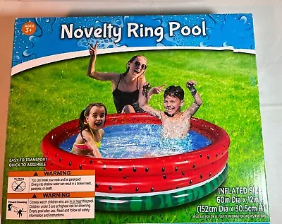 Inflatable Kids Watermelon Swimming Wading Kiddie Pool Novelty Ring 60  Round • $18.95