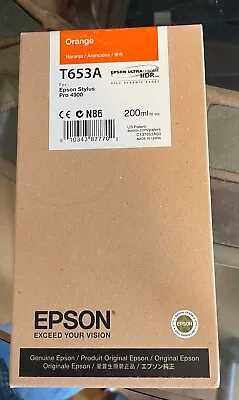 New Genuine Epson T653a 200ml Orange Ultrachrome Hdr Ink 4900 E • $24