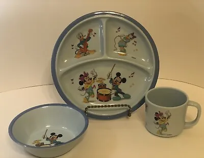 Disney Childs 3 Piece Dining Set With Mickey & Minnie Mouse Donald & Daisy Duck • $20
