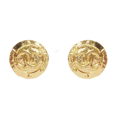 $469.99 • Buy CHANEL Collection 28 Vintage Gold Tone CC Logo Coin Medallion Clip On Earring