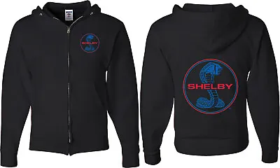 Ford Mustang Full Zip Hoodie Shelby Blue And Red Logo Front And Back • $35.90