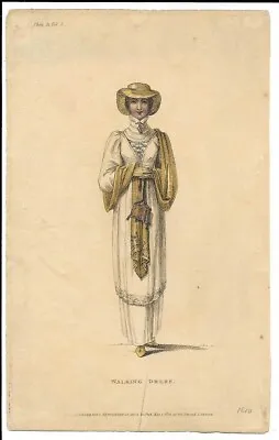 ACKERMANN REPOSITORY    Regency Fashion Plate    WALKING DRESS   MAY 1810 • £12.99