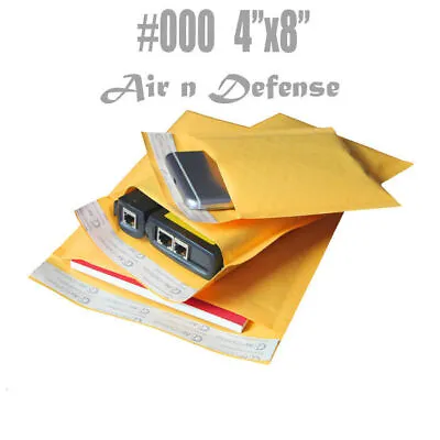 500 #000 4x8 Kraft Bubble Padded Envelopes Mailers Shipping Bags AirnDefense • $37.51