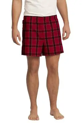 District - Young Mens Flannel Plaid Boxer - New Red - Small • $13.95