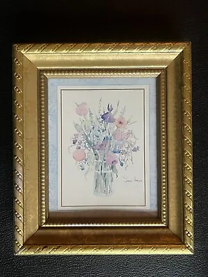 Vintage Miniature Floral Botanical Watercolor Print By Sarah Harley Framed • $14.95