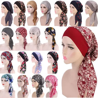 Womens Muslim Hijab Cancer Chemo Hat Turban Cap Cover Hair Loss Head Scarf Wrap • $5.93