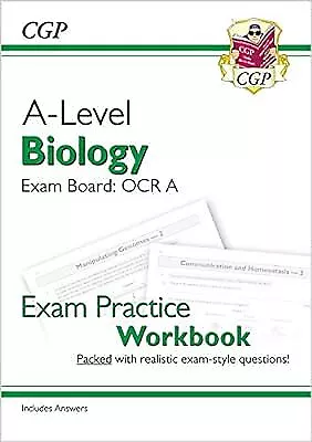 New A-Level Biology: OCR A Year 1 & 2 Exam Practice Workbook - Includes Answers  • £3.77