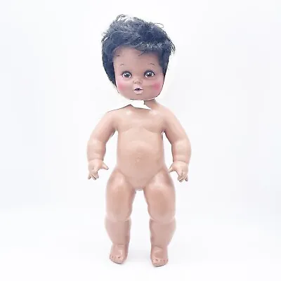 Goldberger Softina Rubber Baby Doll Black African American Wets Pees Vintage 15” • $30.01