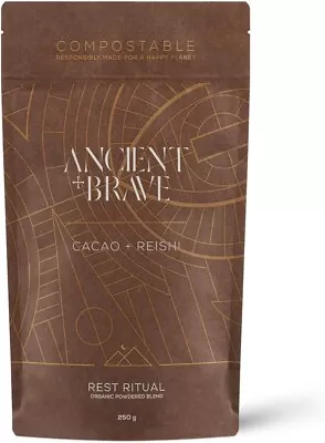 Ancient +Brave Cacao +Reishi 250g High Grade Nutritious Raw Cacao Reduces Stress • £19.99