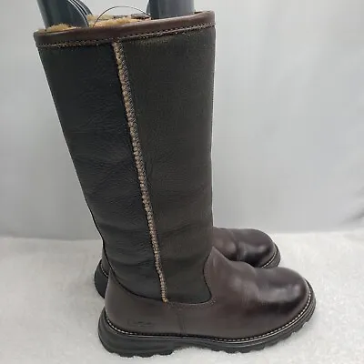 UGG Brooks Water-resistant Leather Shearling Lined Tall Boots Womens US Size 5 • $59.97