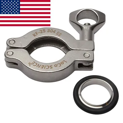 $16.49 • Buy KF-25 NW-25 STAINLESS Steel VACUUM Clamp & SS Viton Centering Ring LoCo Science!