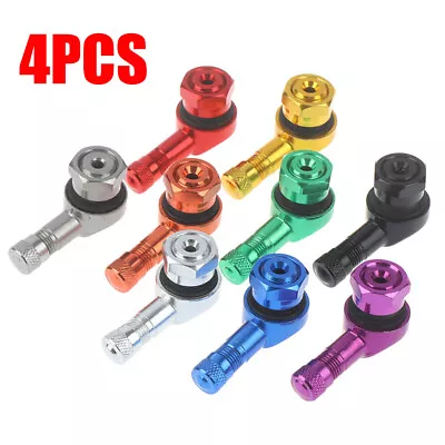 4PCS 11.3mm Motorcycle Aluminum Wheels Tire Valve Stems Caps 90 Degree USA • $12.99