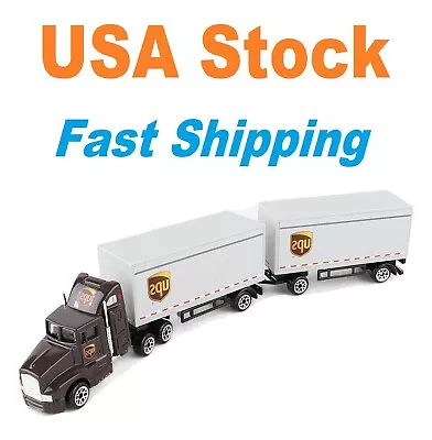 UPS Tractor With 2 Trailers Daron Truck Diecast Toy Car UPS Licensed 8.75''1:87 • $14.95