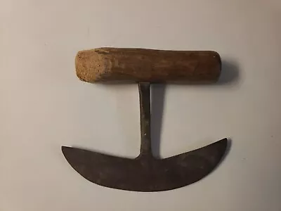 Vintage Antique Primitave ULU Knife Food Chopper Half Moon Forged Wood Handle • $20