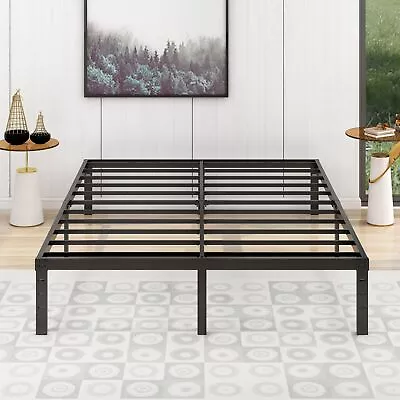 King Size/Robust Metal Platform Bed Frame/Heavy Duty Steel Slats/Easy Assembly • $103.15